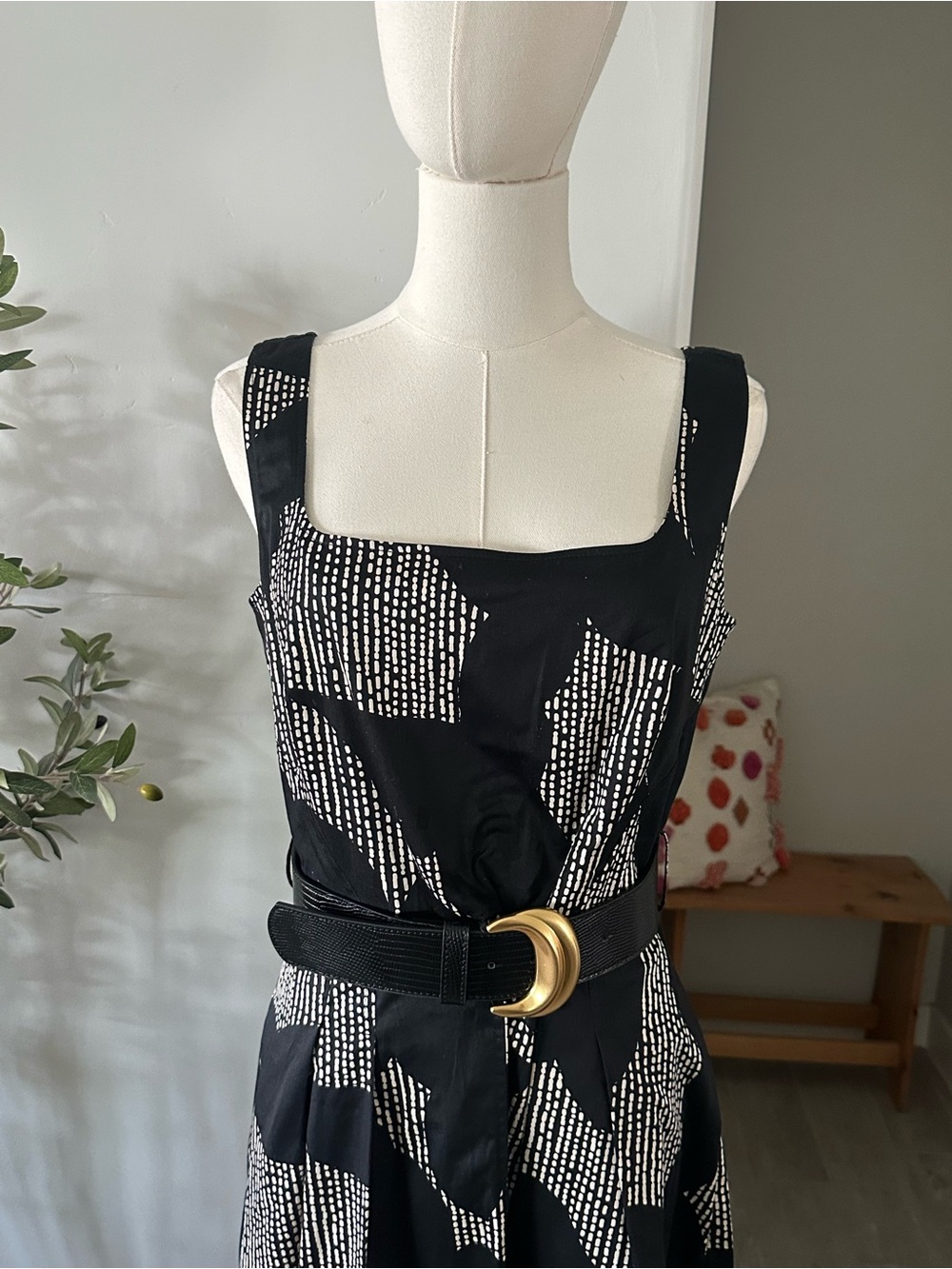 Donna Karan New York Floral Stretch Cotton Midi Dress with Pockets New! - Picture 9 of 13